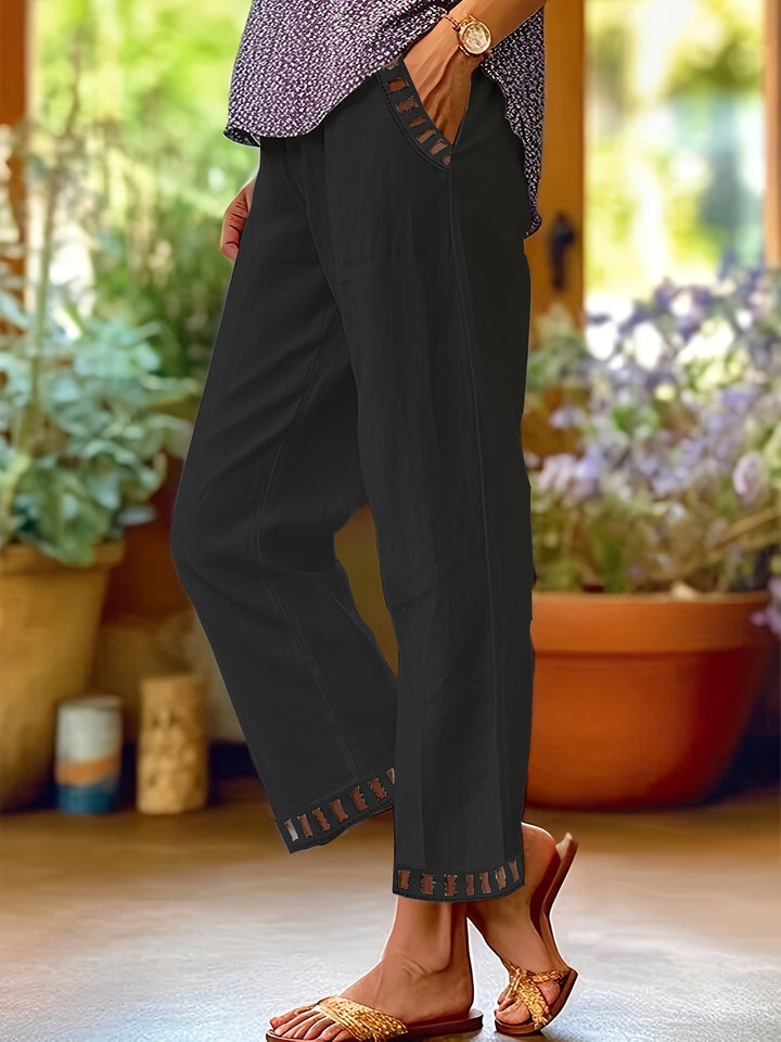 Wren | Relaxed Contrast Trim Cropped Pants