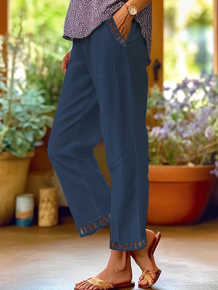 Wren | Relaxed Contrast Trim Cropped Pants
