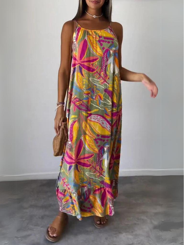 VIOLY - COMFORTABLE FLORAL DRESS