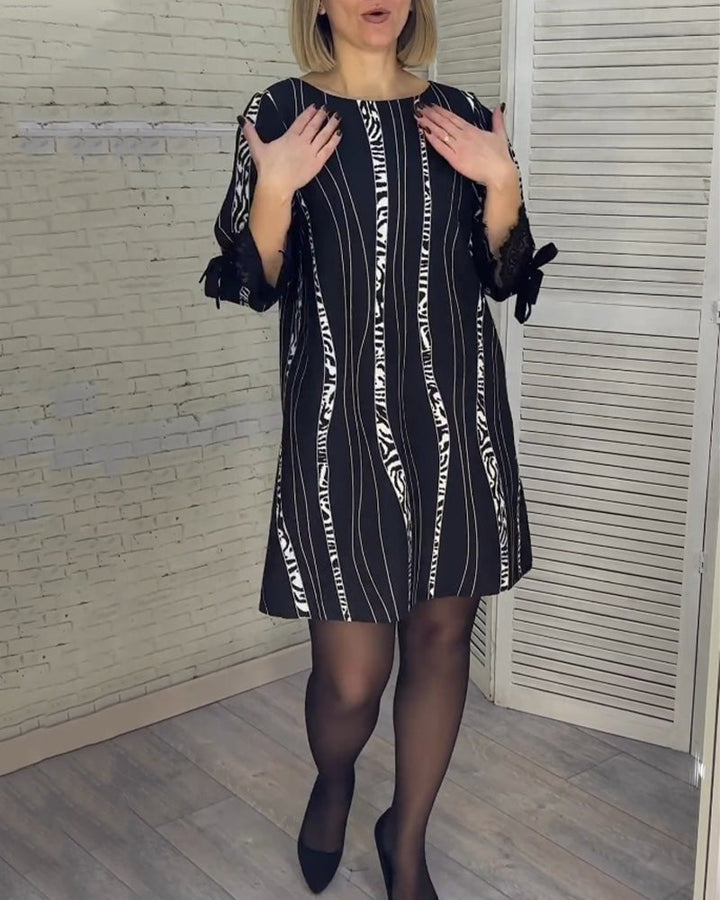 BLAKELY - MID-LENGTH STRIPED SUMMER CASUAL DRESS