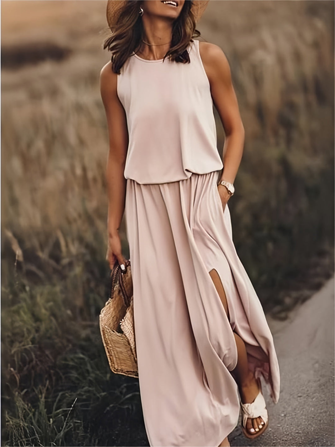 MAIA - SLEEVELESS FLOOR LENGTH DRESS