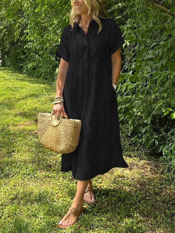 JOVIE - CLASSIC ELEGANT STRIPED MAXI DRESS