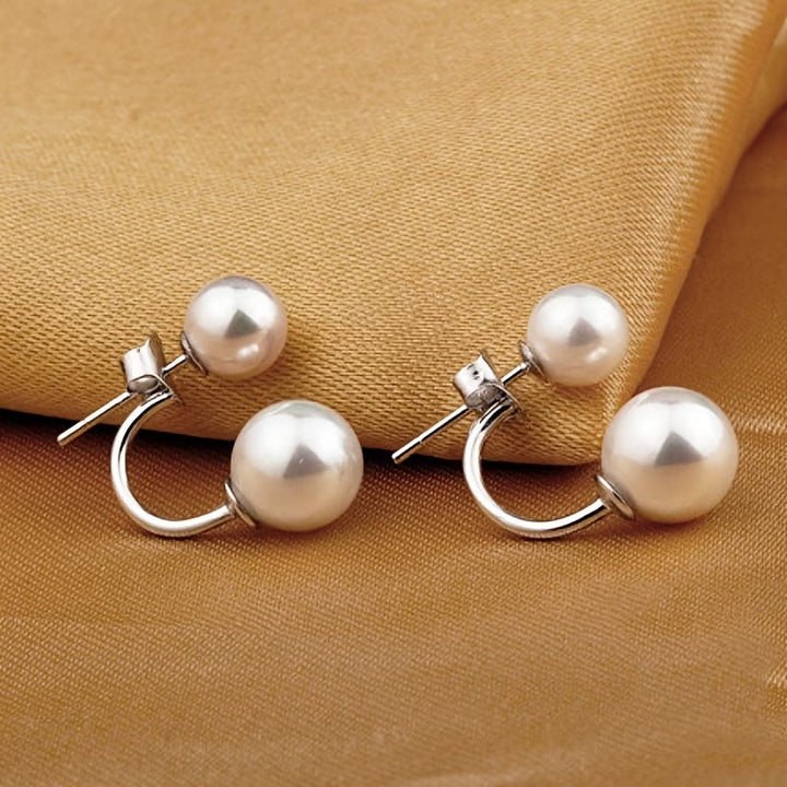 Double Pearl Bold Earrings