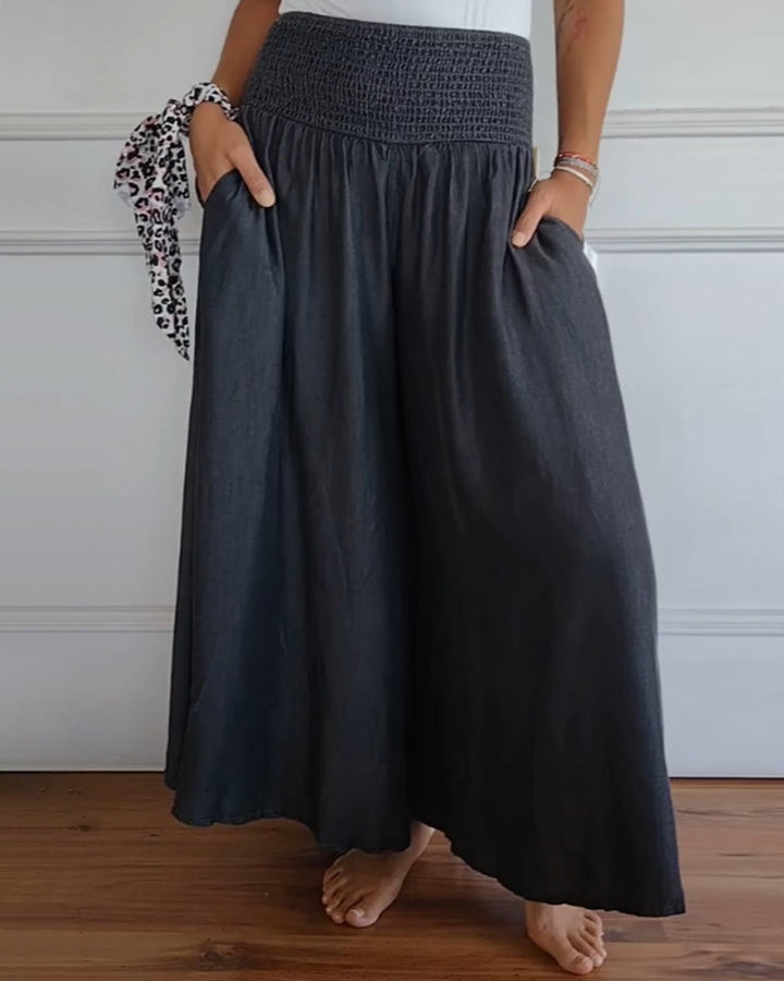 Hilda | Flowy Smocked Waist Pants