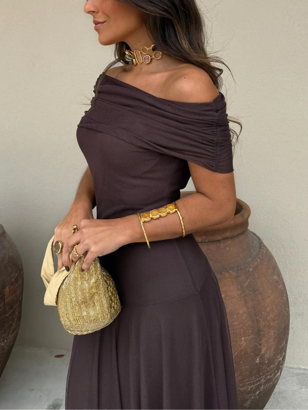 JAYLA - ASYMMETRICAL MESH ONE SHOULDER DRESS