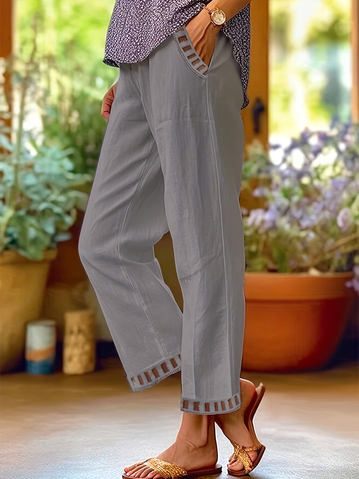 Wren | Relaxed Contrast Trim Cropped Pants