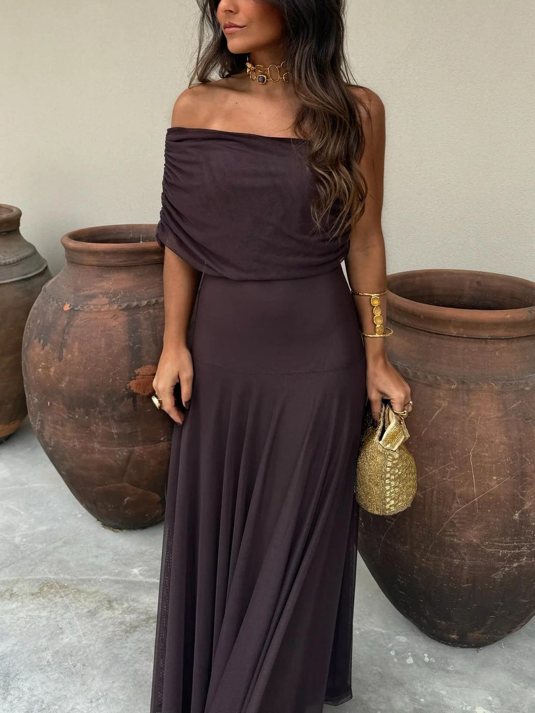 JAYLA - ASYMMETRICAL MESH ONE SHOULDER DRESS