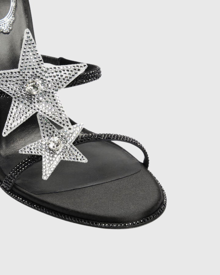 Elisa Star Snake Sandals In Black