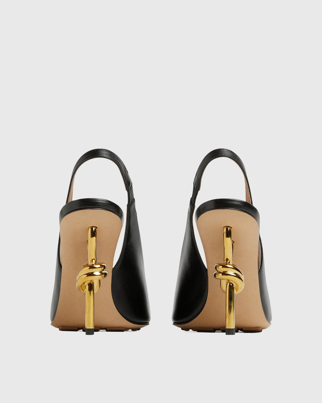 Fiamma Leather Metal Knot Sandals In Black