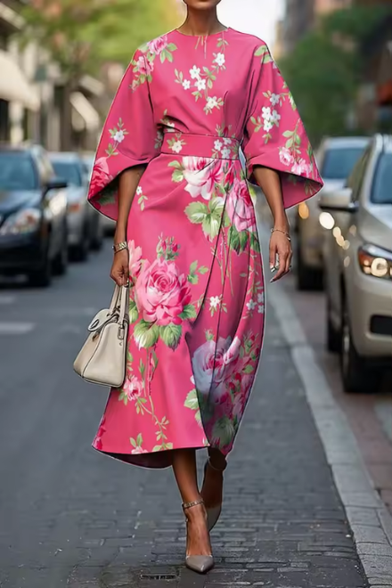 Moxlan™ – Elegant Floral Statement Dress