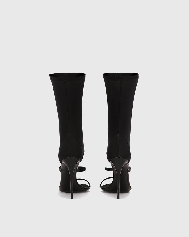 Norma Wrap Ankle Sandals In Black