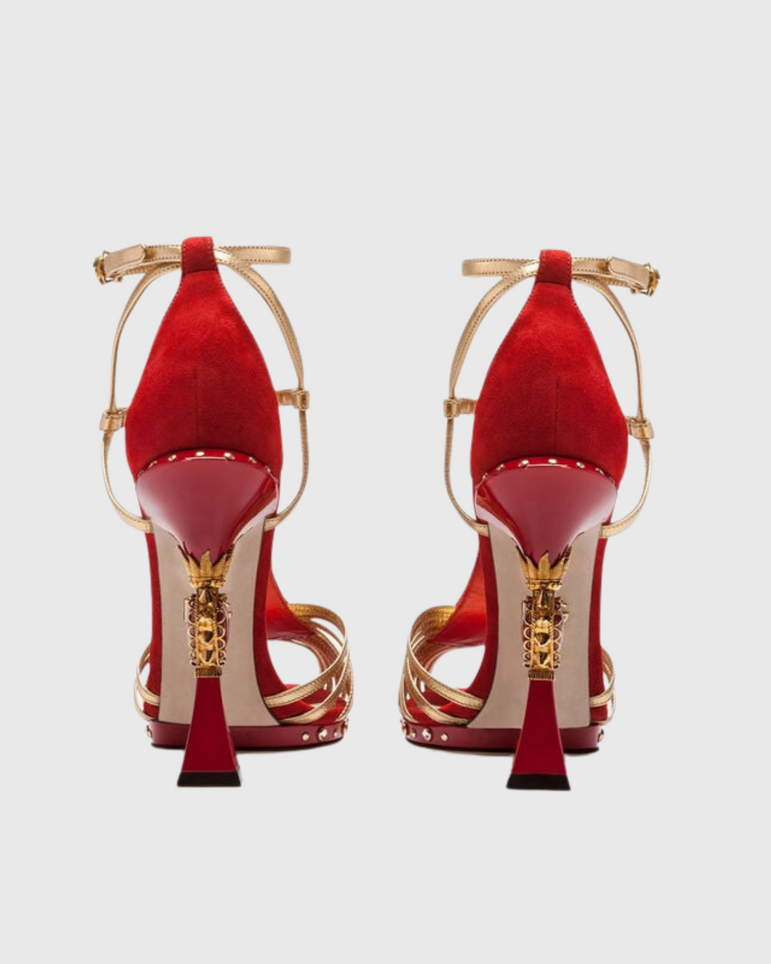 Ryan Cage Heart Sculptural Heels In Red