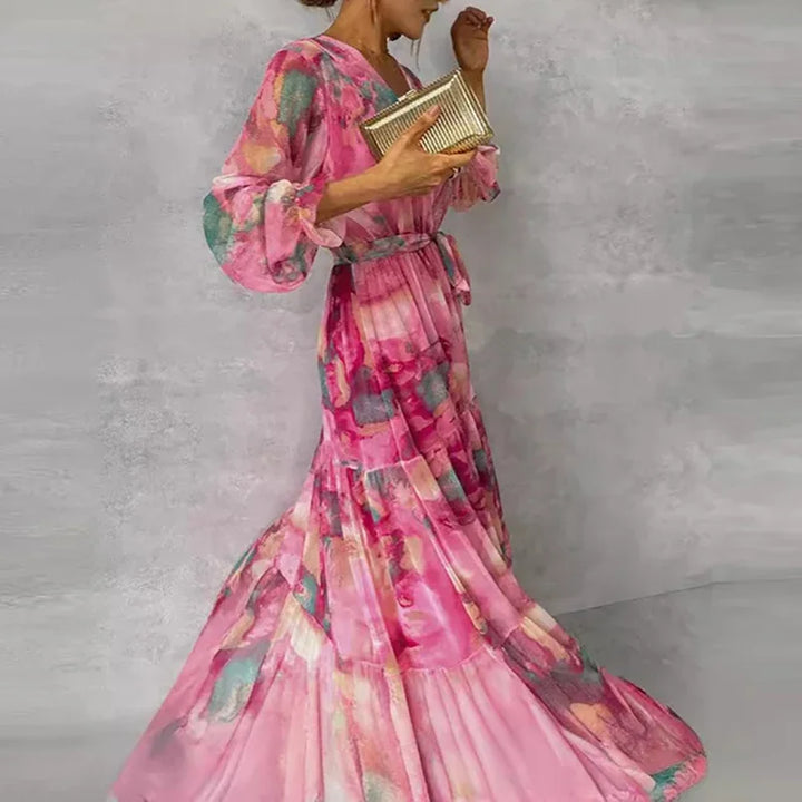 AUTUMN - GRACEFUL FLORAL ARTISAN DRESS