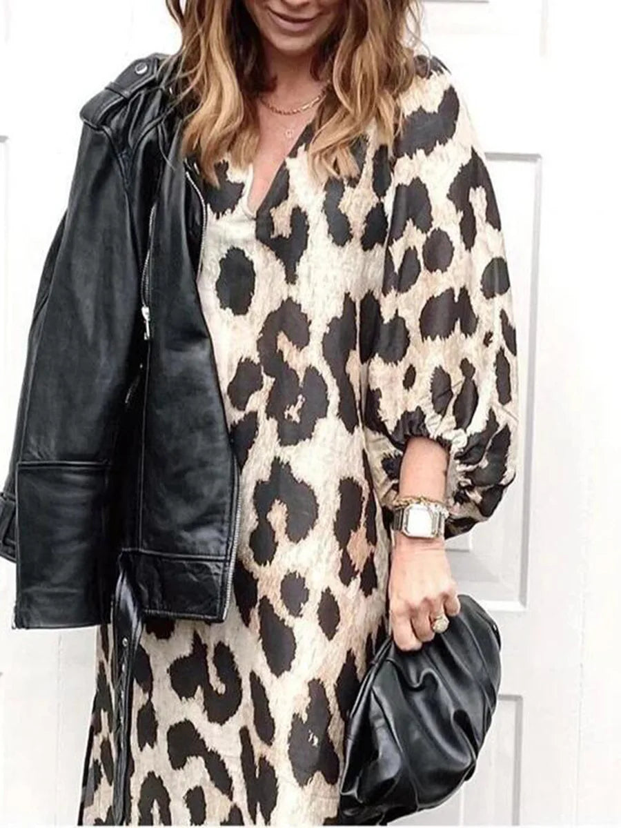 ZABRINA - LEOPARD PRINT MAXI DRESS
