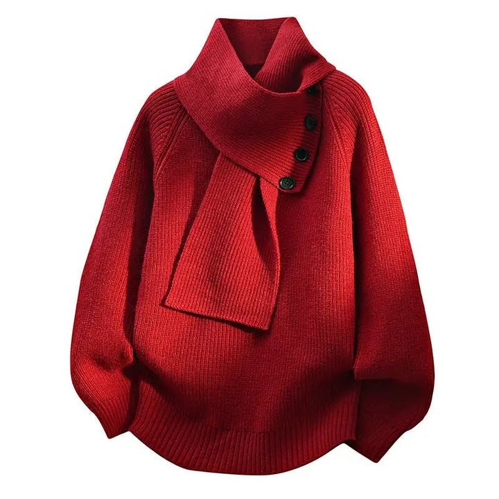 Elara™ | Soft Button-Detail Knit Sweater