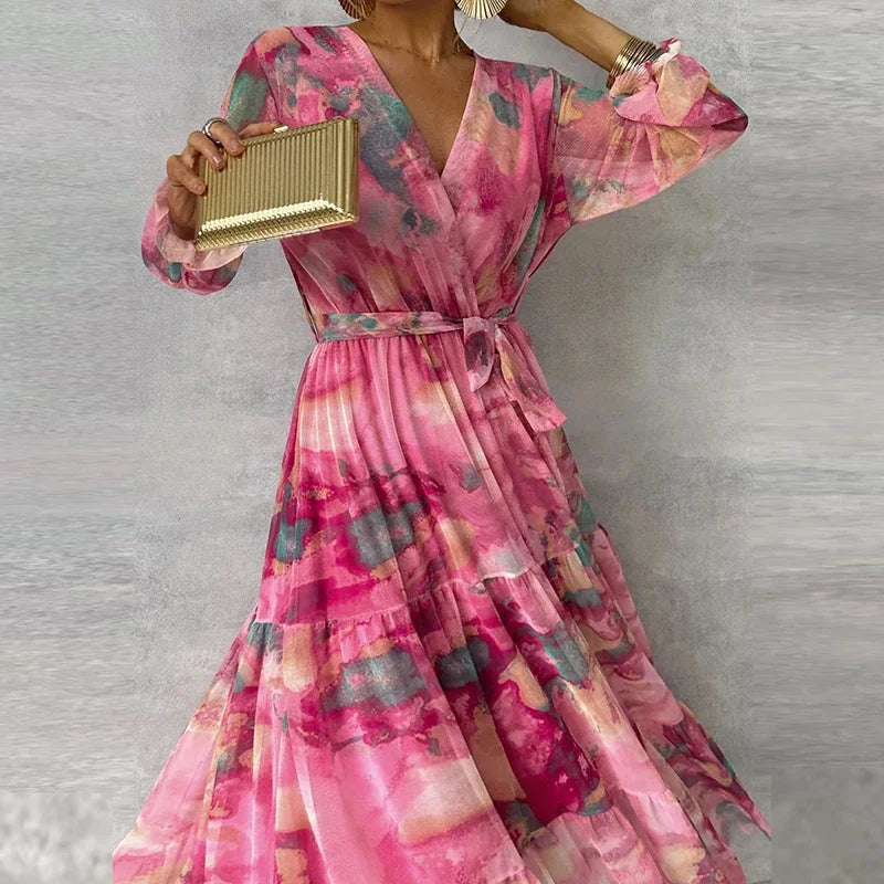 AUTUMN - GRACEFUL FLORAL ARTISAN DRESS