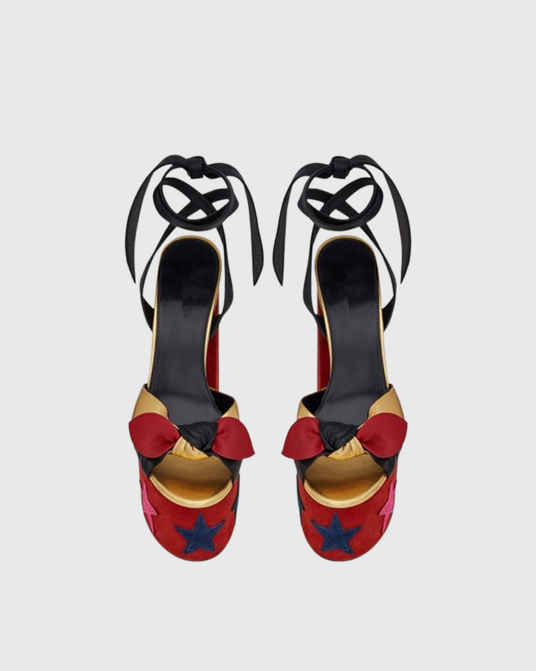Satu Star Knot Lace Up Platform Sandals In Red