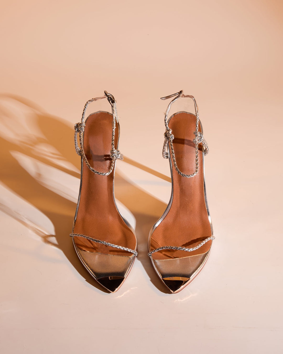 Zabby Woven Strap Sandals In Silver