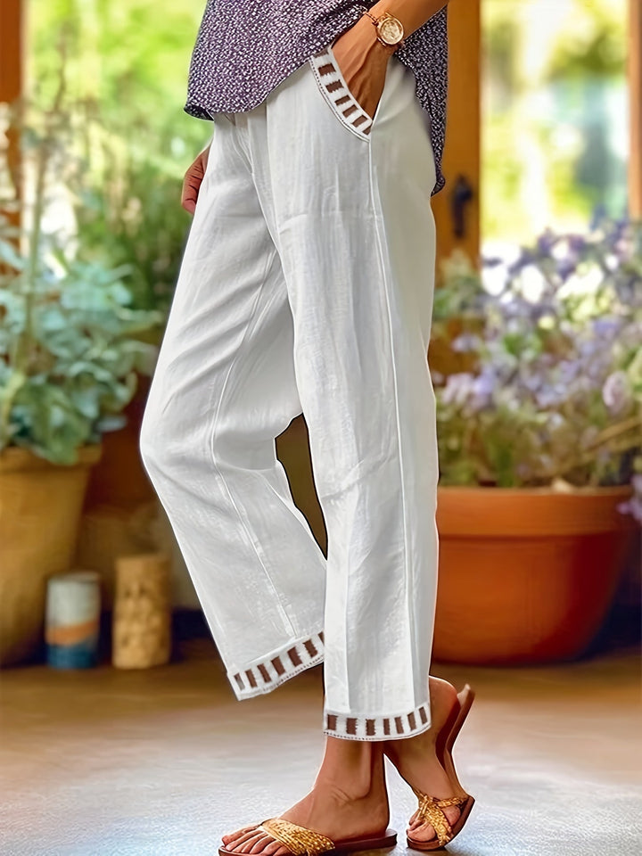 Wren | Relaxed Contrast Trim Cropped Pants