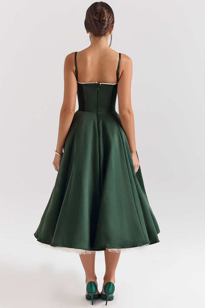 BRIGGITE - FIT AND FLARE BUSTIER TEA DRESS