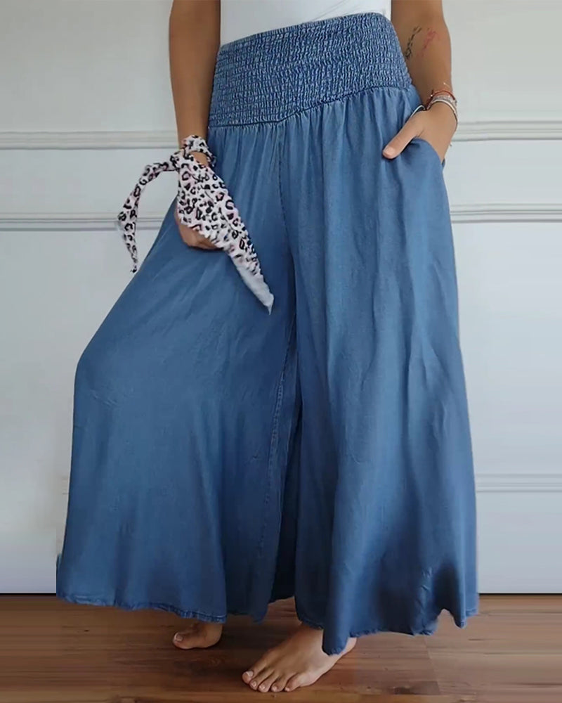 Hilda | Flowy Smocked Waist Pants
