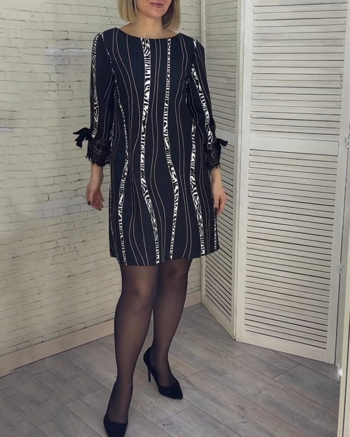 BLAKELY - MID-LENGTH STRIPED SUMMER CASUAL DRESS