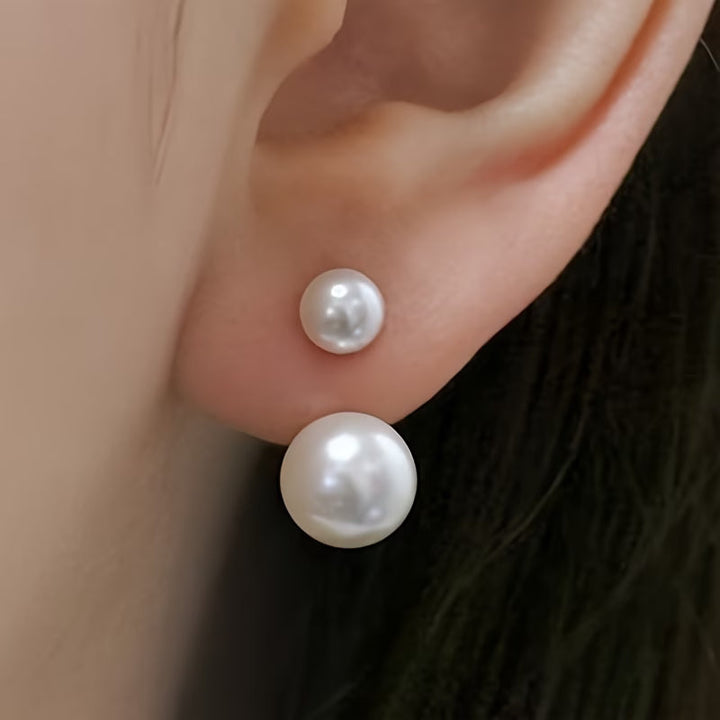 Double Pearl Bold Earrings