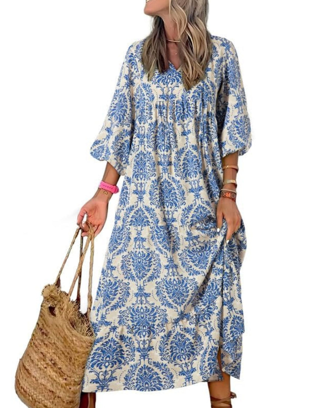 ROMINA - BOHO CHIC PUFF SLEEVE MAXI