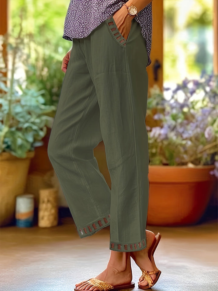 Wren | Relaxed Contrast Trim Cropped Pants