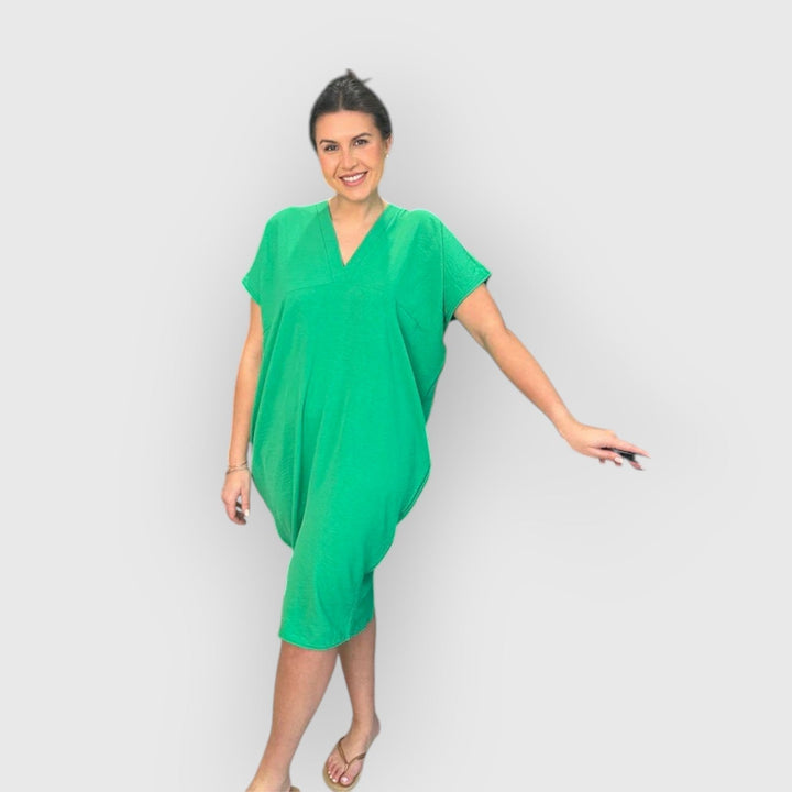 DANIELLE - FLOWY SHORT SLEEVE MIDI DRESS