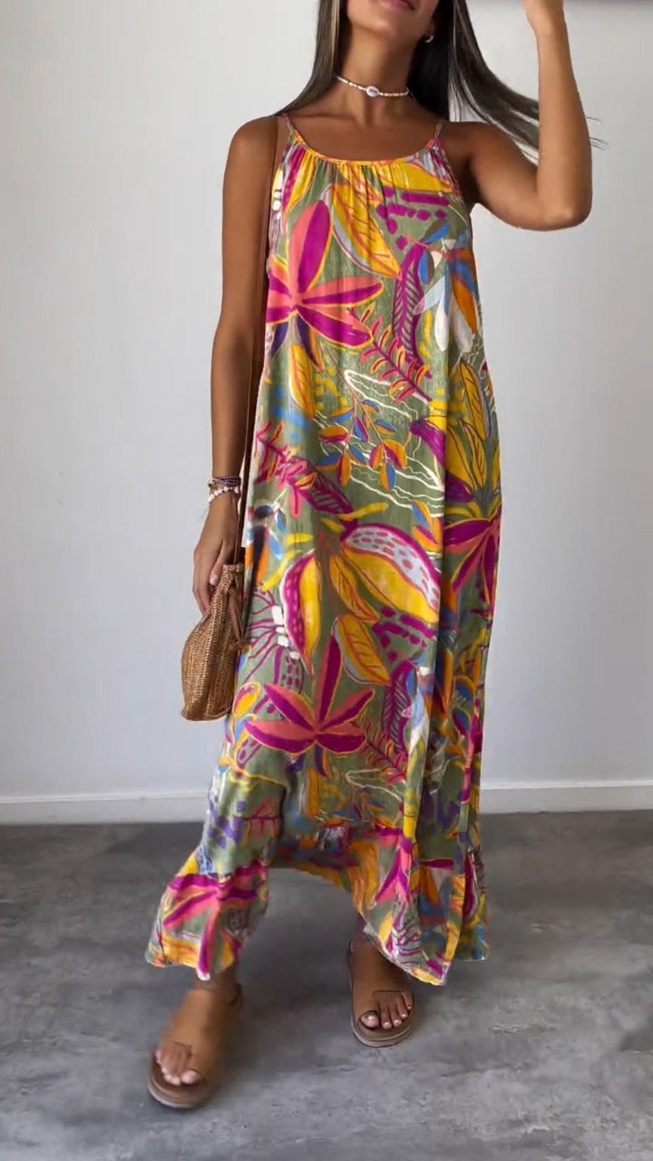 VIOLY - COMFORTABLE FLORAL DRESS