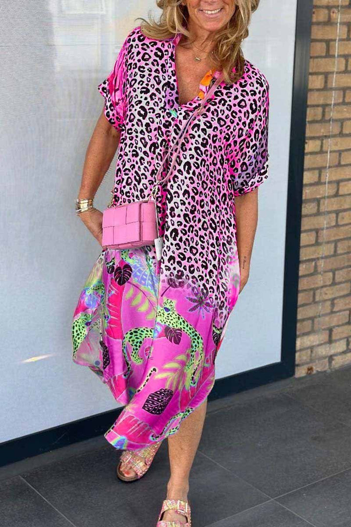 NEVE - CASUAL DRESS WITH LEOPARD PRINT