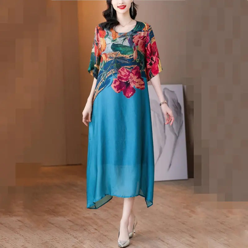 KIERSTEN - CHIC BOTANICAL PATTERN DRESS