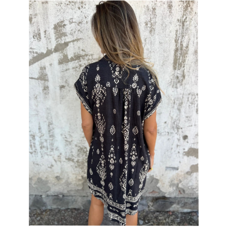 MIKELA - RELAXED FIT PRINTED DRESS WITH POCKETS