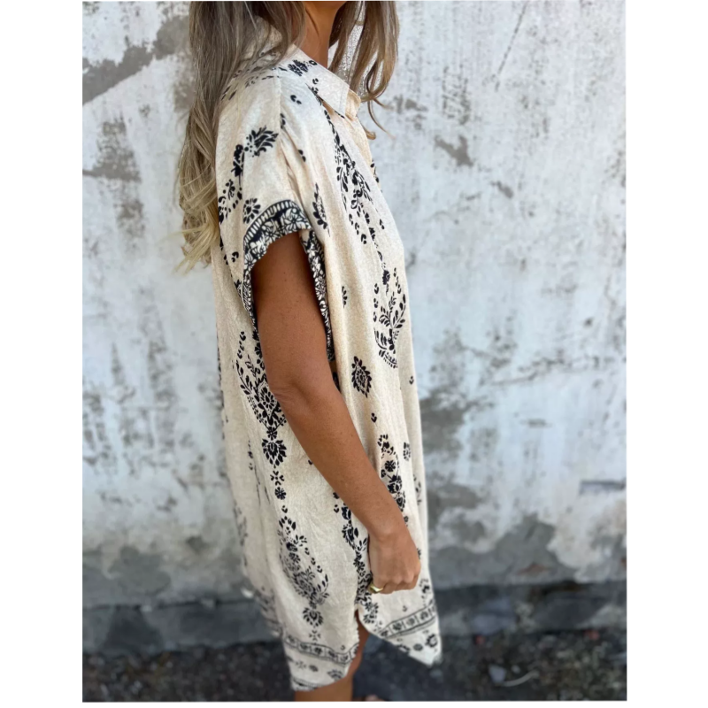 MIKELA - RELAXED FIT PRINTED DRESS WITH POCKETS